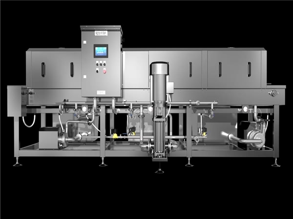 食品周轉筐清洗機，自動噴淋周轉箱清洗機，高溫殺菌水果筐清洗機