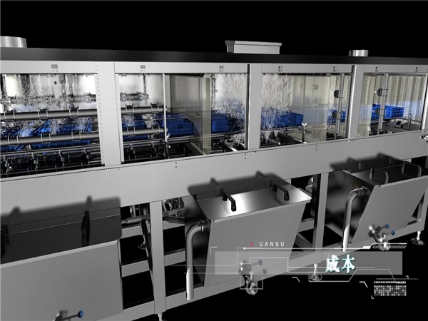 洗箱機，洗筐機，食品筐洗箱機，周轉箱清洗機，大型效率高洗箱機