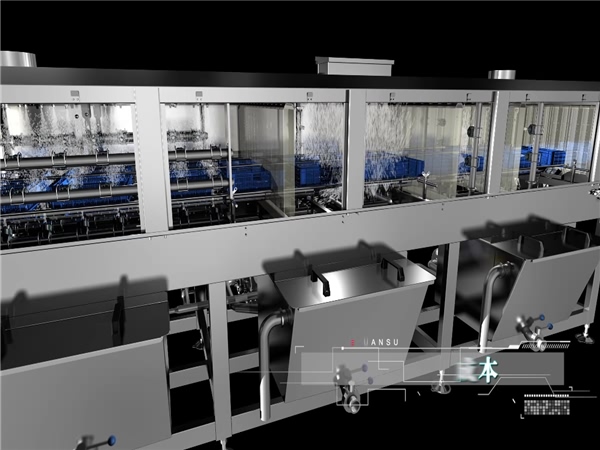 洗箱機，洗筐機，食品筐洗箱機，周轉箱清洗機，大型效率高洗箱機